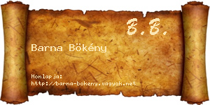 Barna Bökény névjegykártya